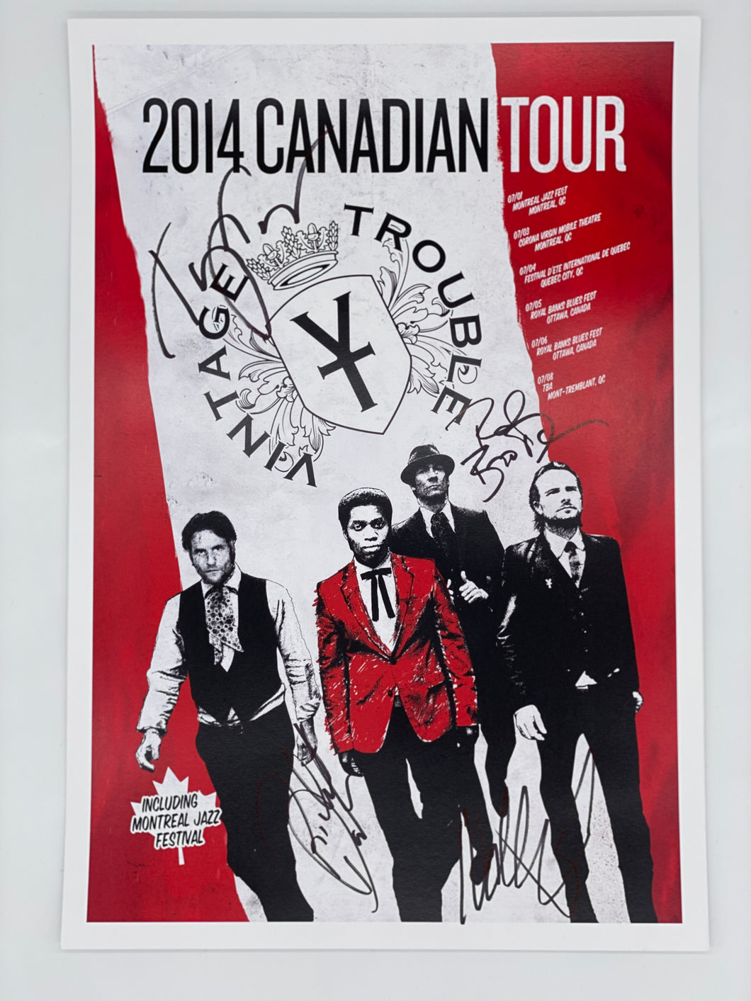 2014 Canadian Tour Poster signed by all 4 members