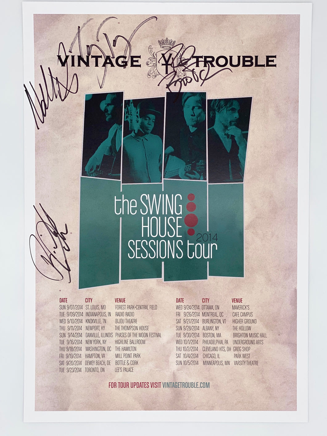 Swing House Session Tour Poster signed by all 4 members